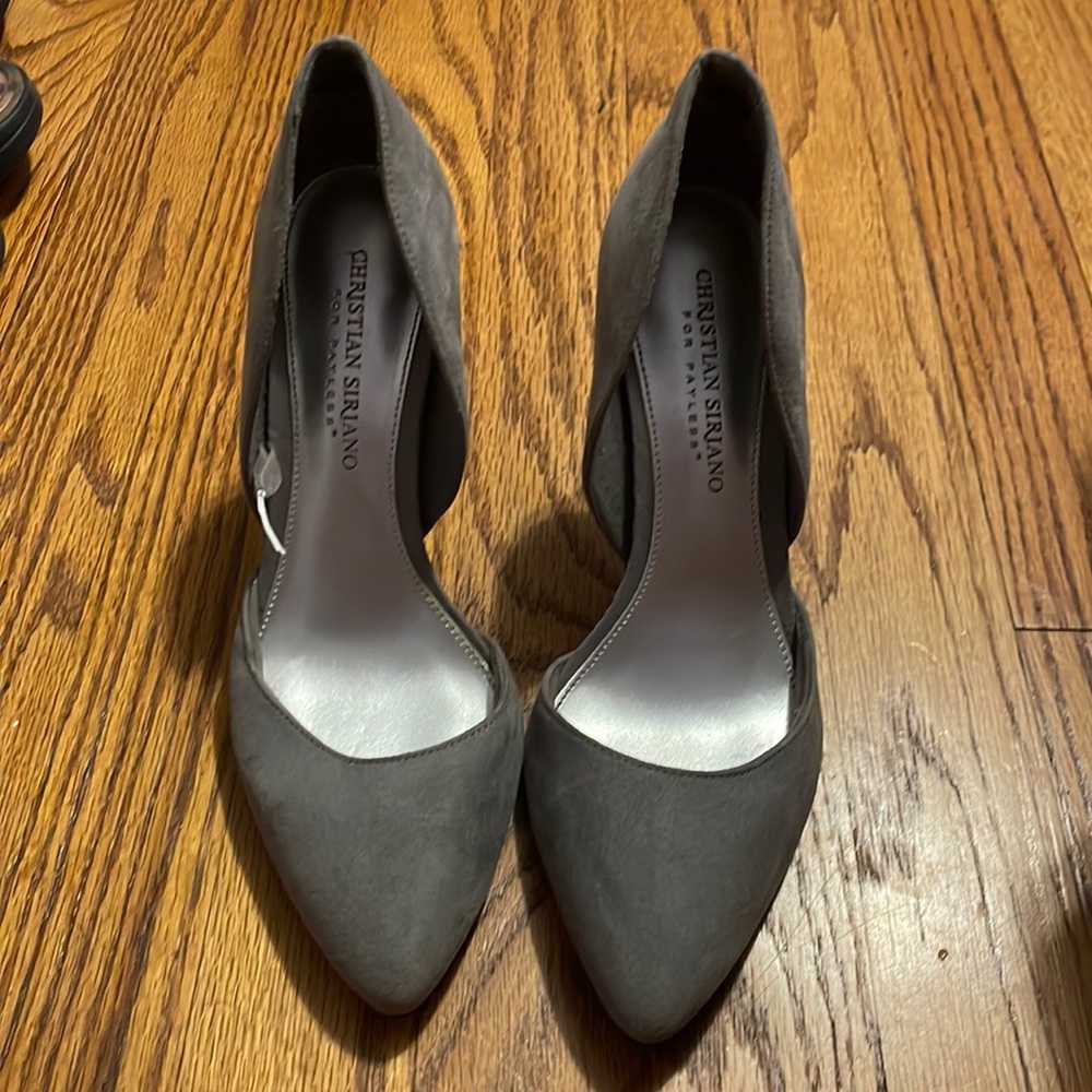 Grey stiletto heels